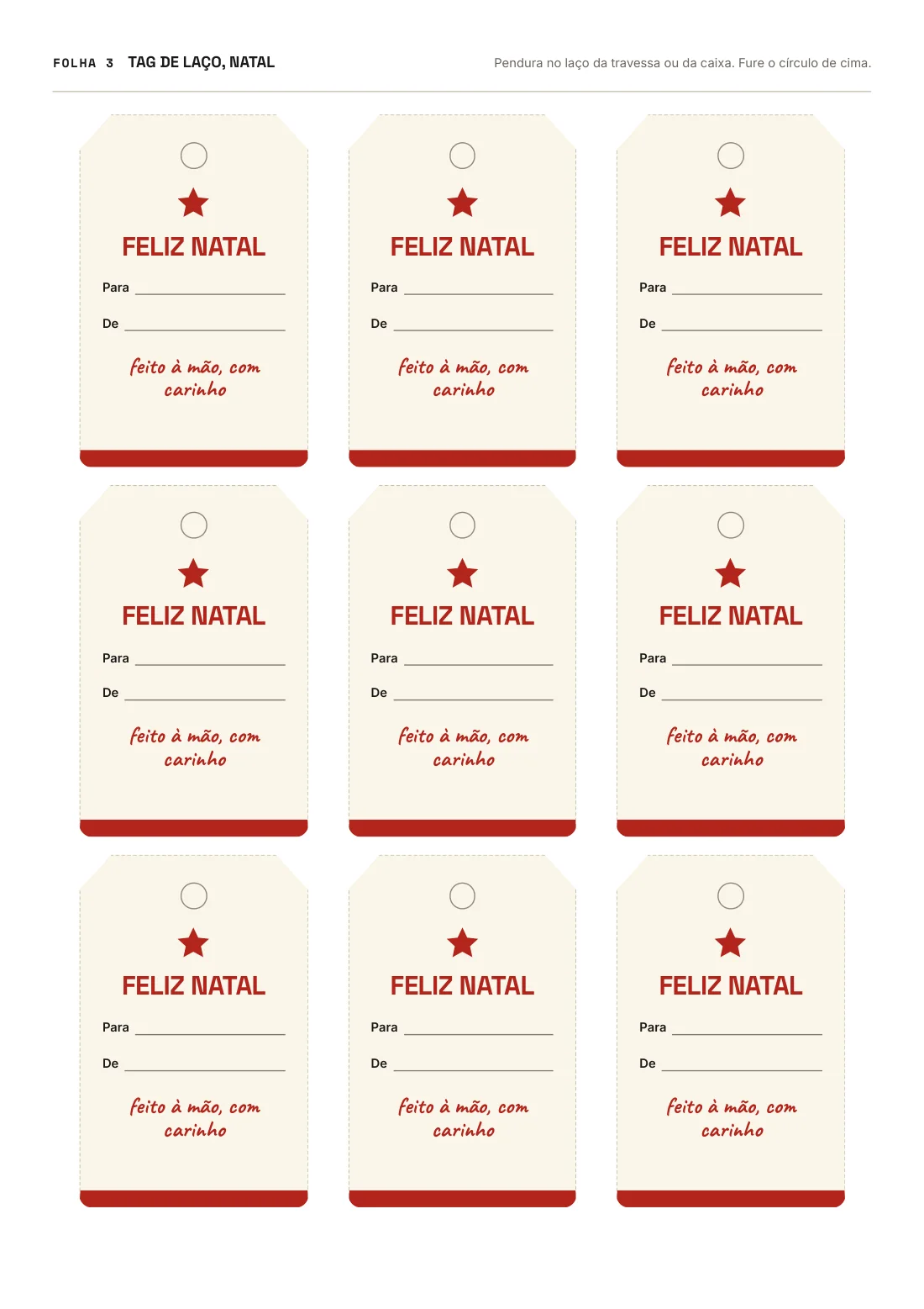 Folha de tags de laço de Natal