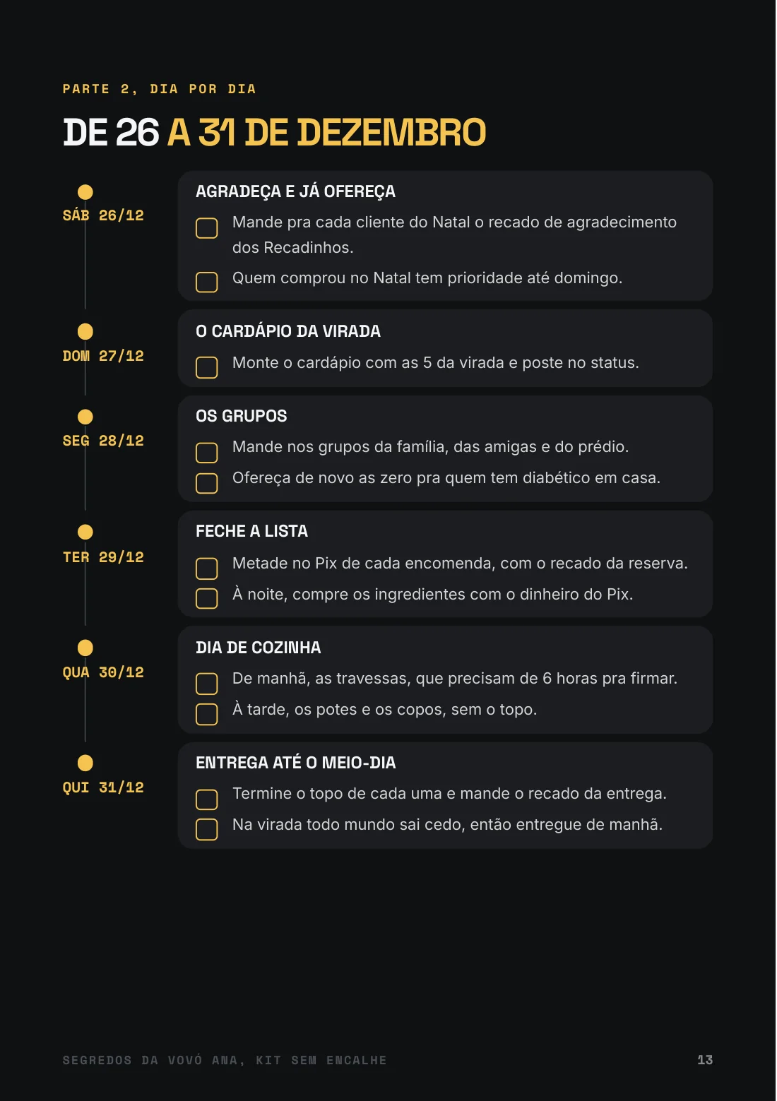 Rodada do Réveillon de 26 a 31 de dezembro